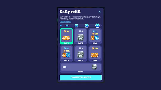 Daily Refill Popup With Rewards Screen daily refill popup with rewards