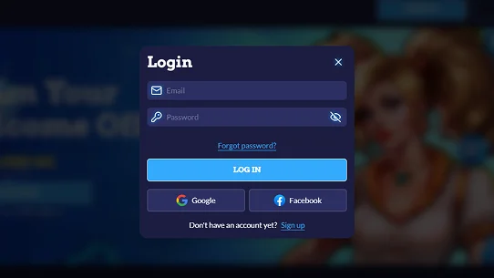 User Login Screen login form for users