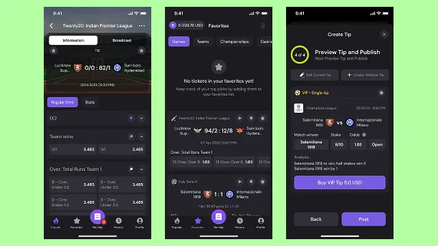 Mobile App Screens Displaying Sports Betting Screen mobile app screens displaying sports betting
