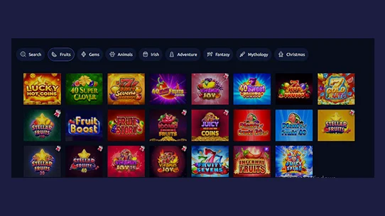 Categories of Sweepstakes Casino Games Screen sweepstakes casino game categories featuring